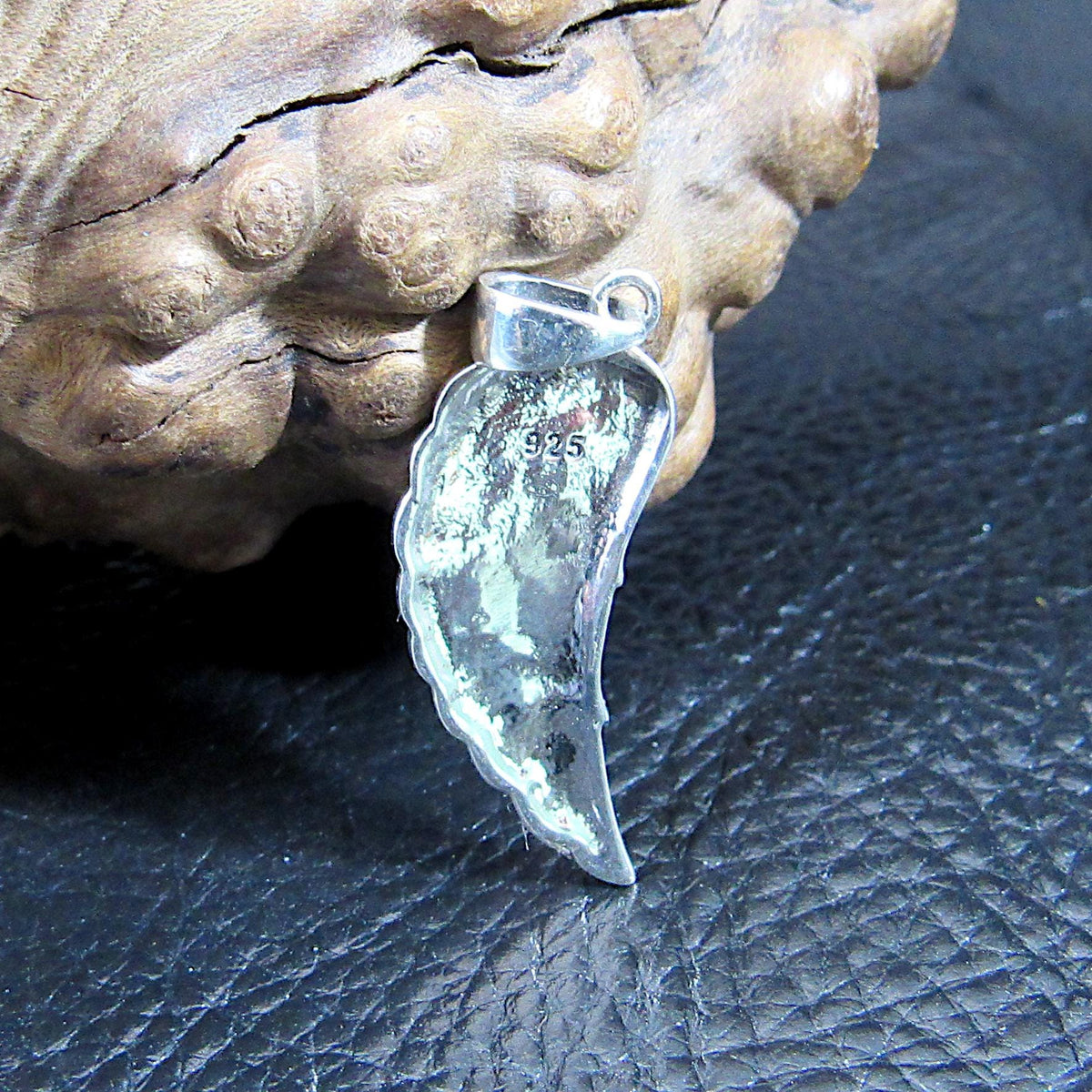 Solid 925 Sterling Silver Angel Wing Pendant, Handcrafted Religious Jewelry, Unique Spiritual Charm, Simple & Elegant Inspirational Art