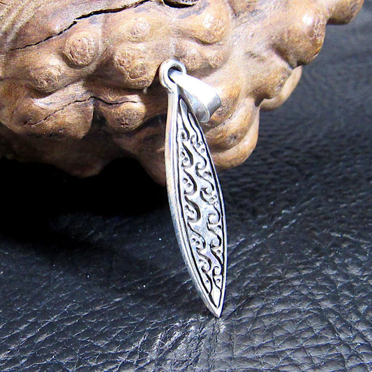 Solid 925 Sterling Silver Surfboard Pendant, Tropical Beach Necklace Charm