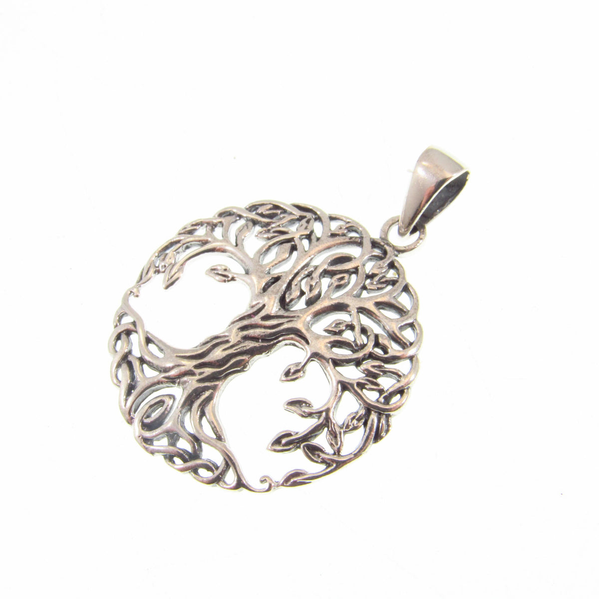 Solid 925 Sterling Silver Tree of Life Pendant – Celtic Knotwork Jewelry – Sacred Geometry Amulet – Norse Gift, Silver Nature Necklace Charm