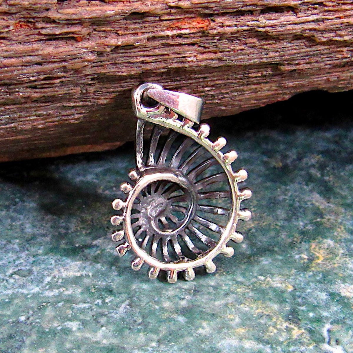 Solid 925 Sterling Silver Seashell Pendant, Spiral Nautilus Charm, Beachcomber Gift, Ocean Inspired Sea Life Charm, Summer Beach Jewelry