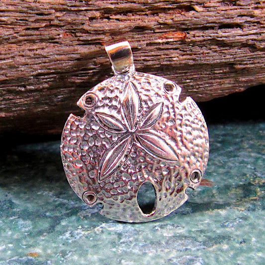Solid 925 Sterling Silver Sand Dollar Pendant – Sea Life Amulet