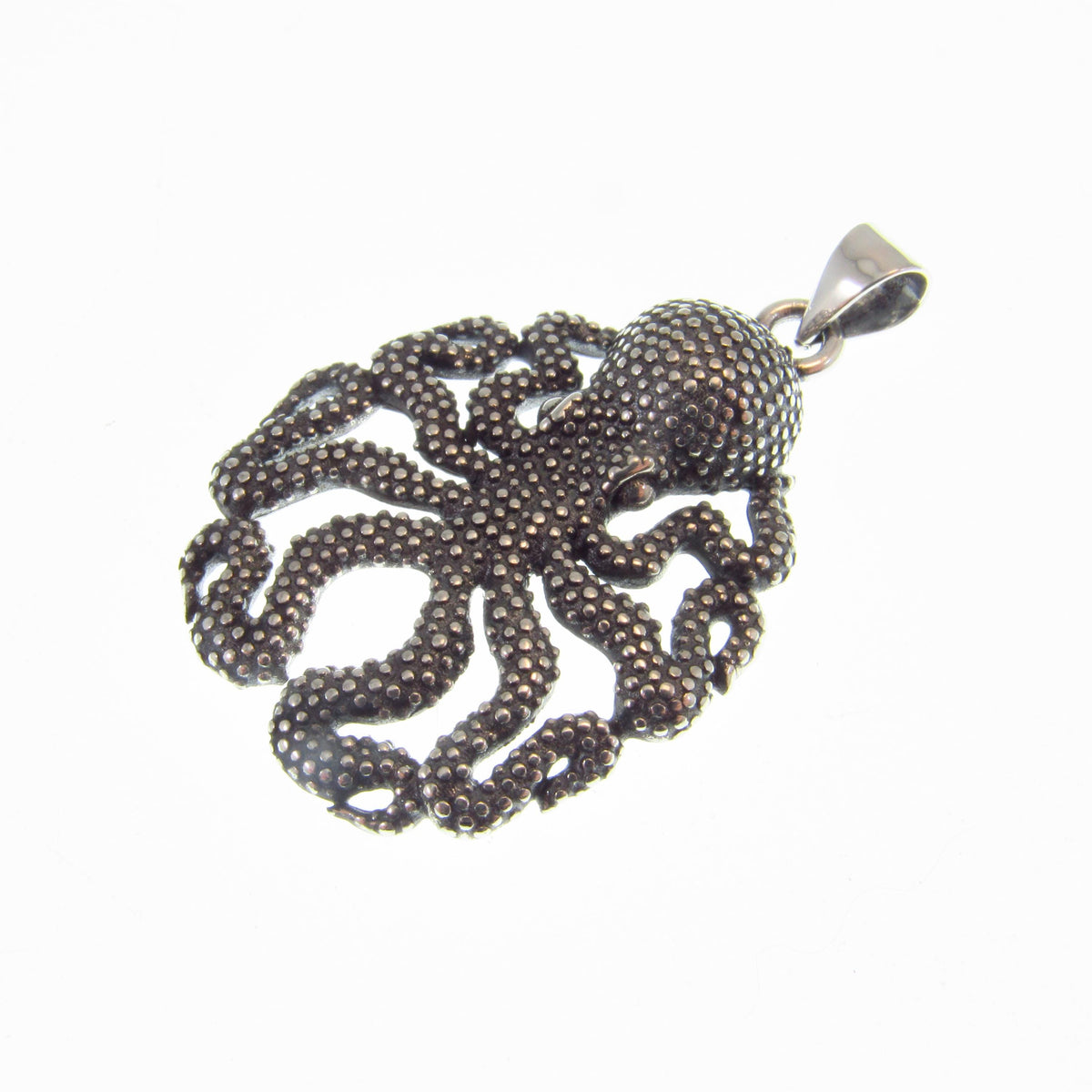 Solid 925 Sterling Silver Octopus Pendant – Kraken Jewelry for Men or Women, Nautical Tentacle Sea Creature Necklace Charm, Ocean Lover Gift