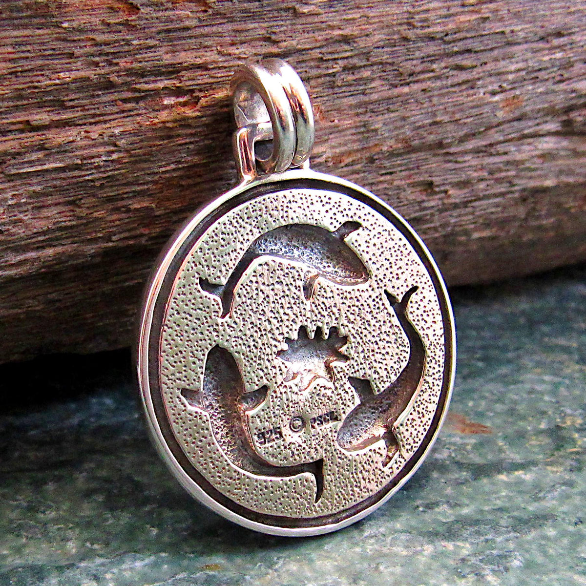 Solid 925 Sterling Silver Chinese Fish Pendant, Nautical Feng Shui Amulet – Lotus Symbol Jewelry for Luck, Prosperity, and Positive Energy
