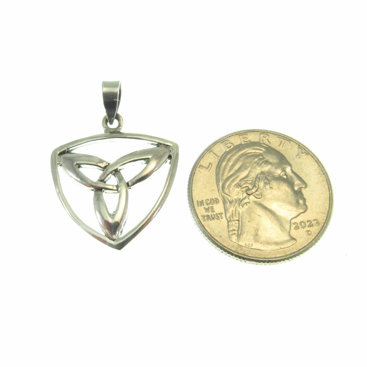 Solid 925 Sterling Silver Trinity Knot Pendant – Celtic Triquetra Jewelry – Interwoven Trinity Symbol - Necklace Charm, Irish Heritage Gift