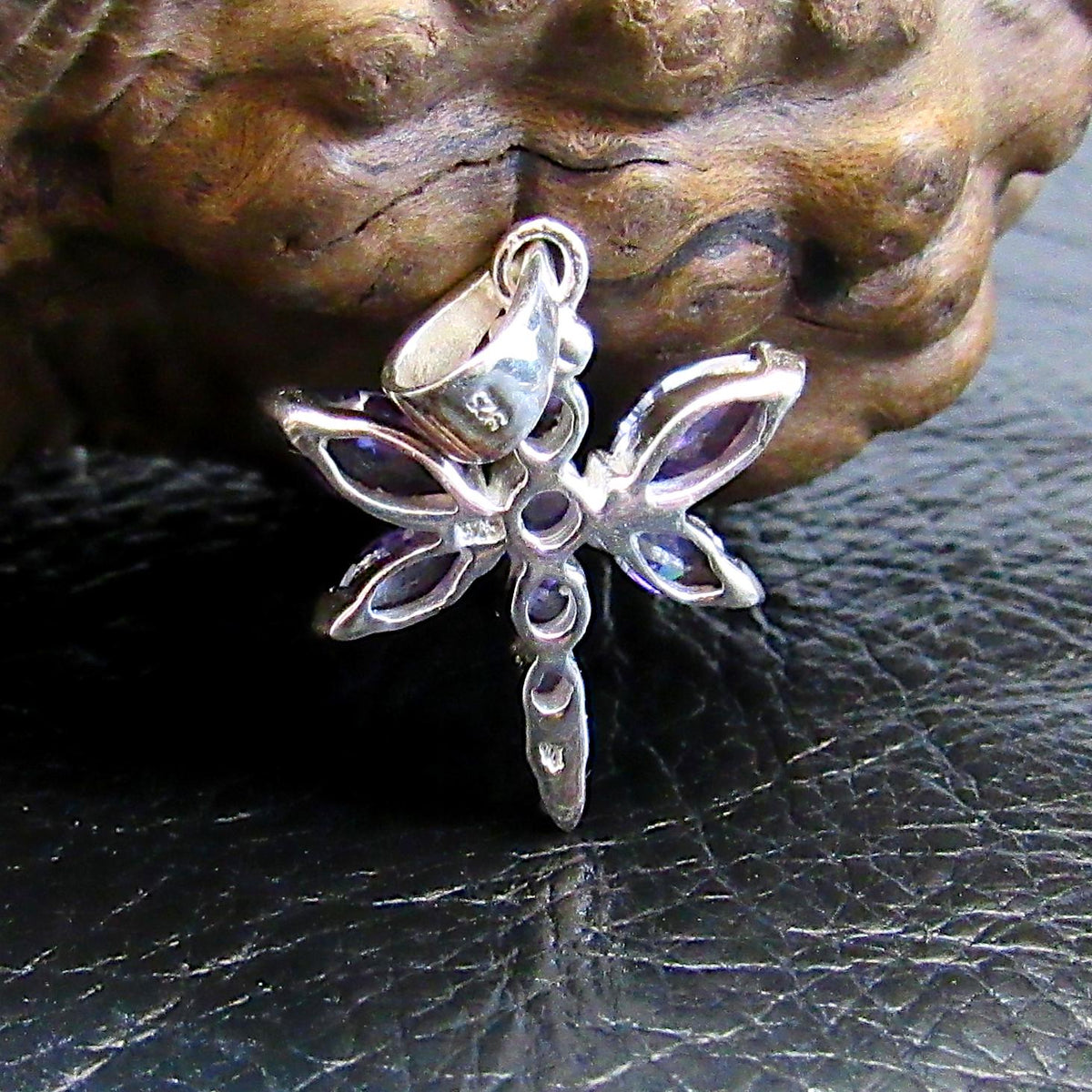Solid 925 Sterling Silver Dragonfly Pendant with Faceted Purple Amethyst Gemstones – Nature Jewelry, Insect Necklace Charm, Gift for Women