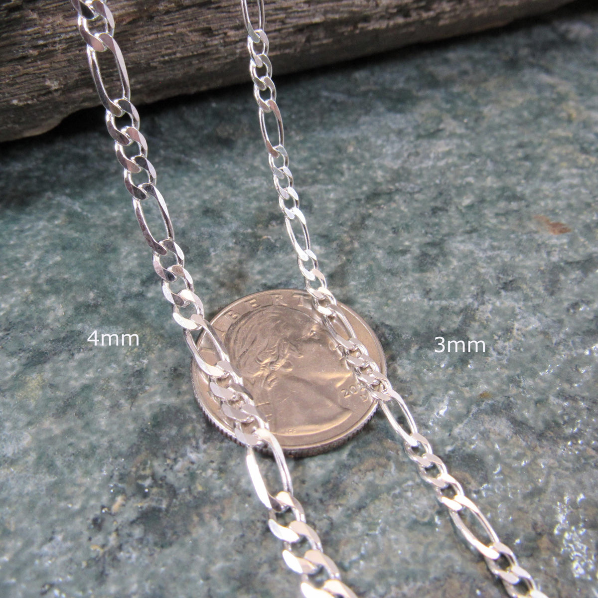 Solid 925 Sterling Silver Italian Figaro Chain, Necklace or Bracelet, 3mm-14mm, 7"-34", Heavy Chunky Links, Men's Statement Jewelry