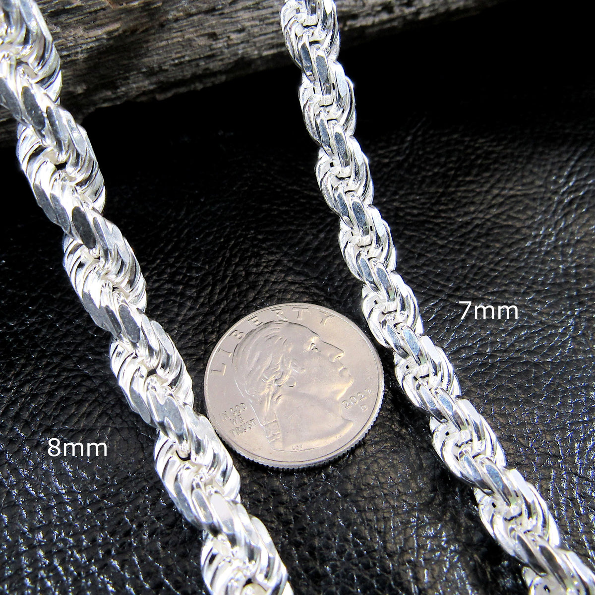 925 Italian Rope Chain Bracelet, Diamond Cut Solid Sterling Silver, Dainty or Chunky Unisex Jewelry, Timeless Gift for Him or Her