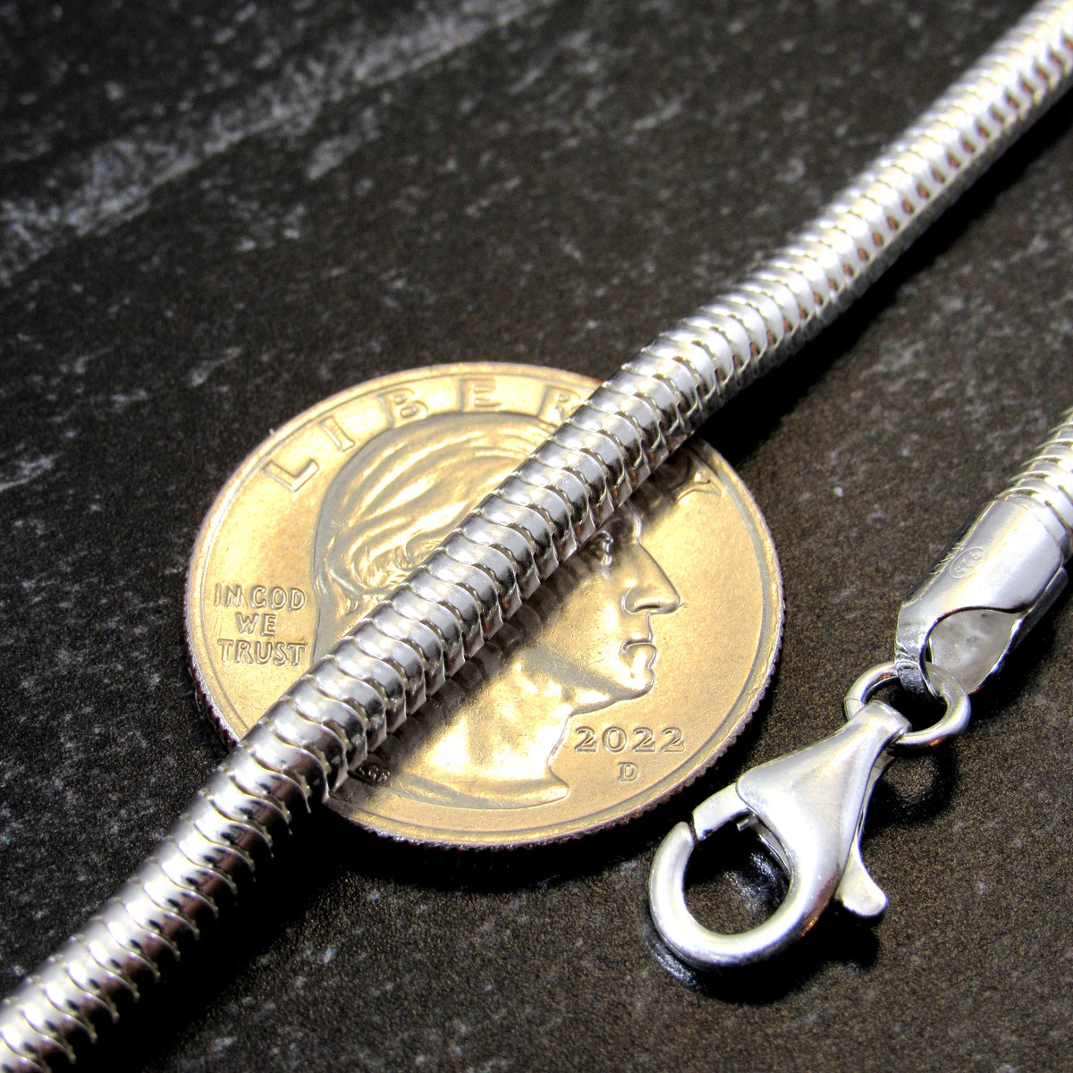 Solid 925 Sterling Silver Round Snake Chain Necklace for Pendants, Made in Italy, Unisex, 0.8–5mm, 7–36”