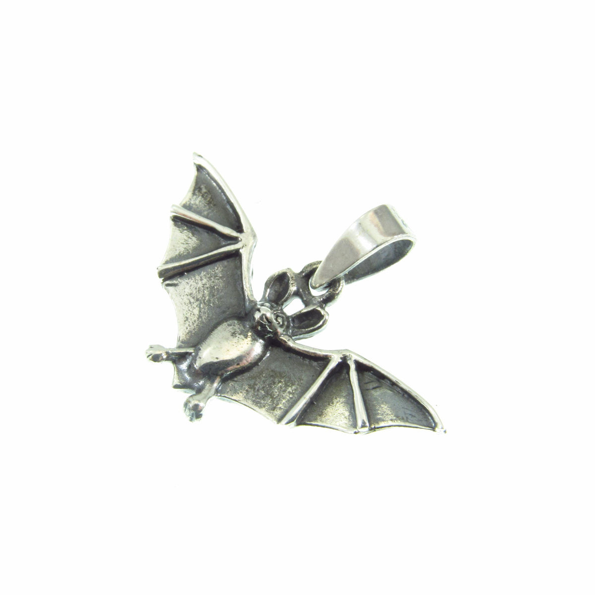 Solid 925 Sterling Silver Bat Pendant – Gothic Vampire Bat Necklace Charm, Witchy Animal Totem