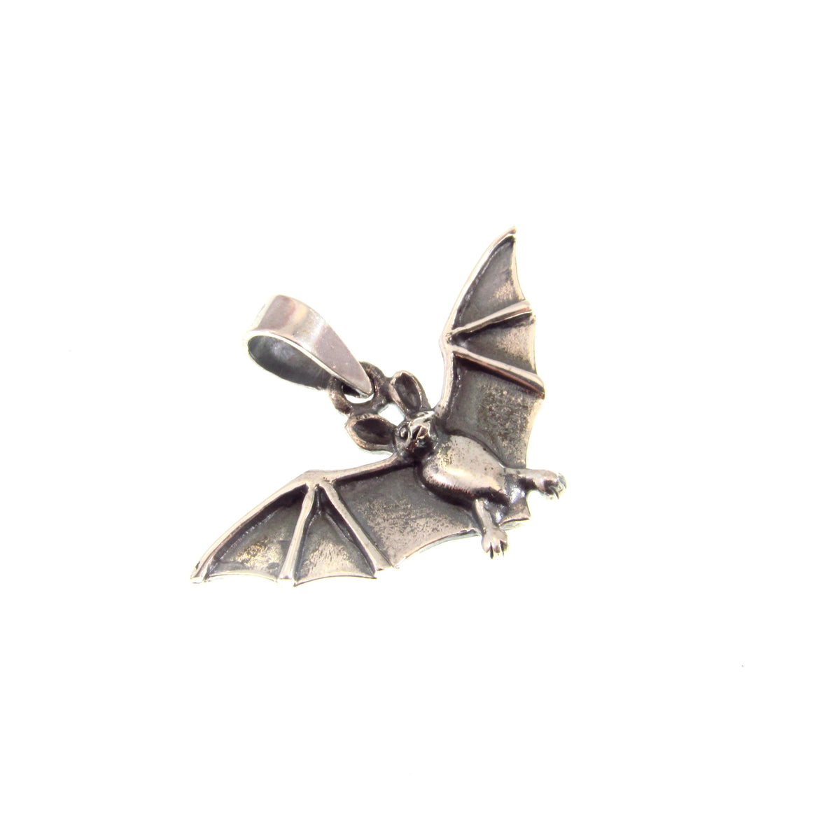 Solid 925 Sterling Silver Bat Pendant – Gothic Vampire Bat Necklace Charm, Witchy Animal Totem