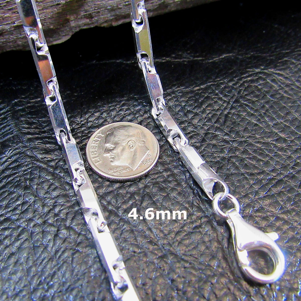 Solid 925 Sterling Silver Heshe Chain / Italian Unisex He-She Bracelet or Necklace, Industrial Jewelry for Men / Women, 1.2mm-4.6mm, 7"-30"