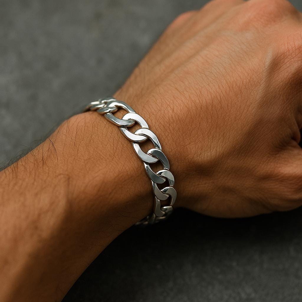 925 Figaro Link Bracelet Chain, Solid Sterling Silver, Made in Italy, Unisex Italian Urban Jewelry, Chunky and Dainty Sizes for Men & Women