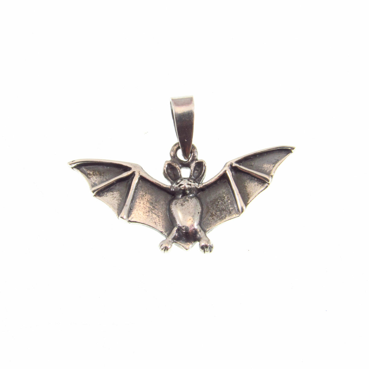 Solid 925 Sterling Silver Bat Pendant – Gothic Vampire Bat Necklace Charm, Witchy Animal Totem