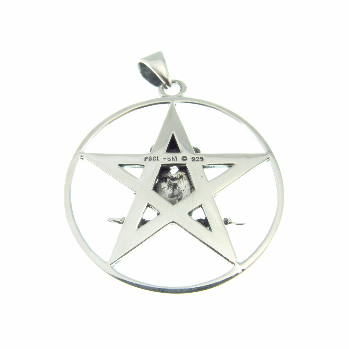 Solid 925 Sterling Silver, Tantric Couple Pentagram Pendant, Sacred Union Pagan Witch Jewelry
