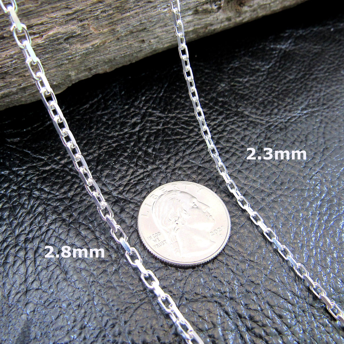 Solid 925 Sterling Silver Anchor Chain, Diamond Cut, Men's Nautical Cable Link Necklace or Bracelet, Made in Italy