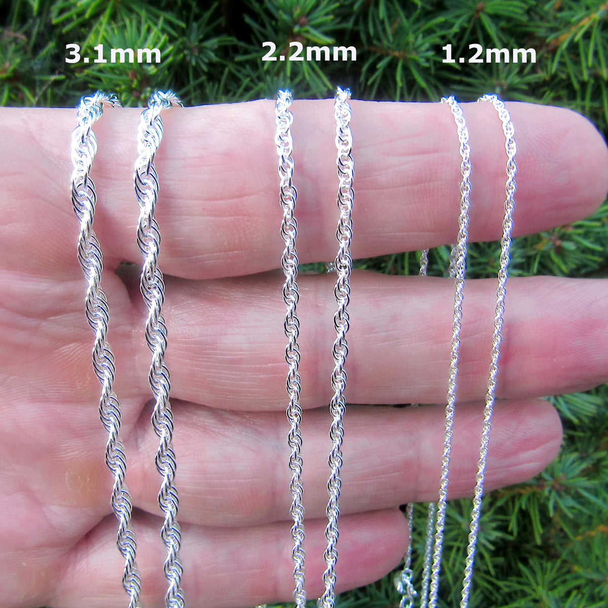 Solid 925 Sterling Silver Italian Twisted Rope Chain, Women's Loose Rope Necklace, Fine Jewelry Gift for Women, Made in Italy