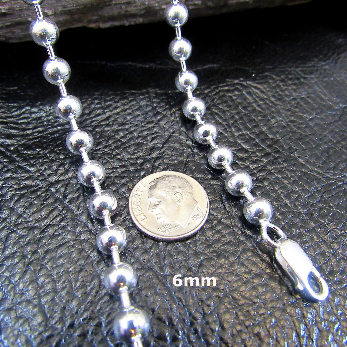 Solid 925 Sterling Silver Ball / Bead Chain Necklace / Bracelet, Italian Dainty Womens to Chunky Mens Style Jewelry, 1.2mm-6mm, 7"-36"