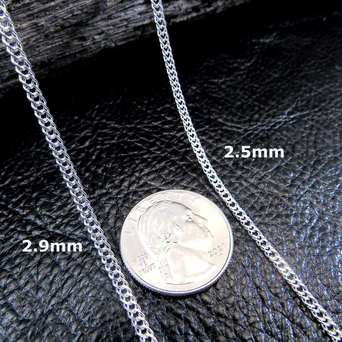 Solid 925 Sterling Silver Rombo Chain Necklace or Bracelet – Italian Diamond Cut Double Link Curb Chain for Men, 2.5mm–8.7mm, 7–30 inch