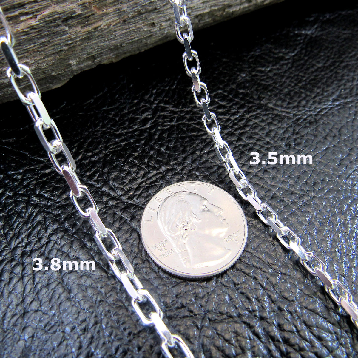 Solid 925 Sterling Silver Anchor Chain, Diamond Cut, Men's Nautical Cable Link Necklace or Bracelet, Made in Italy