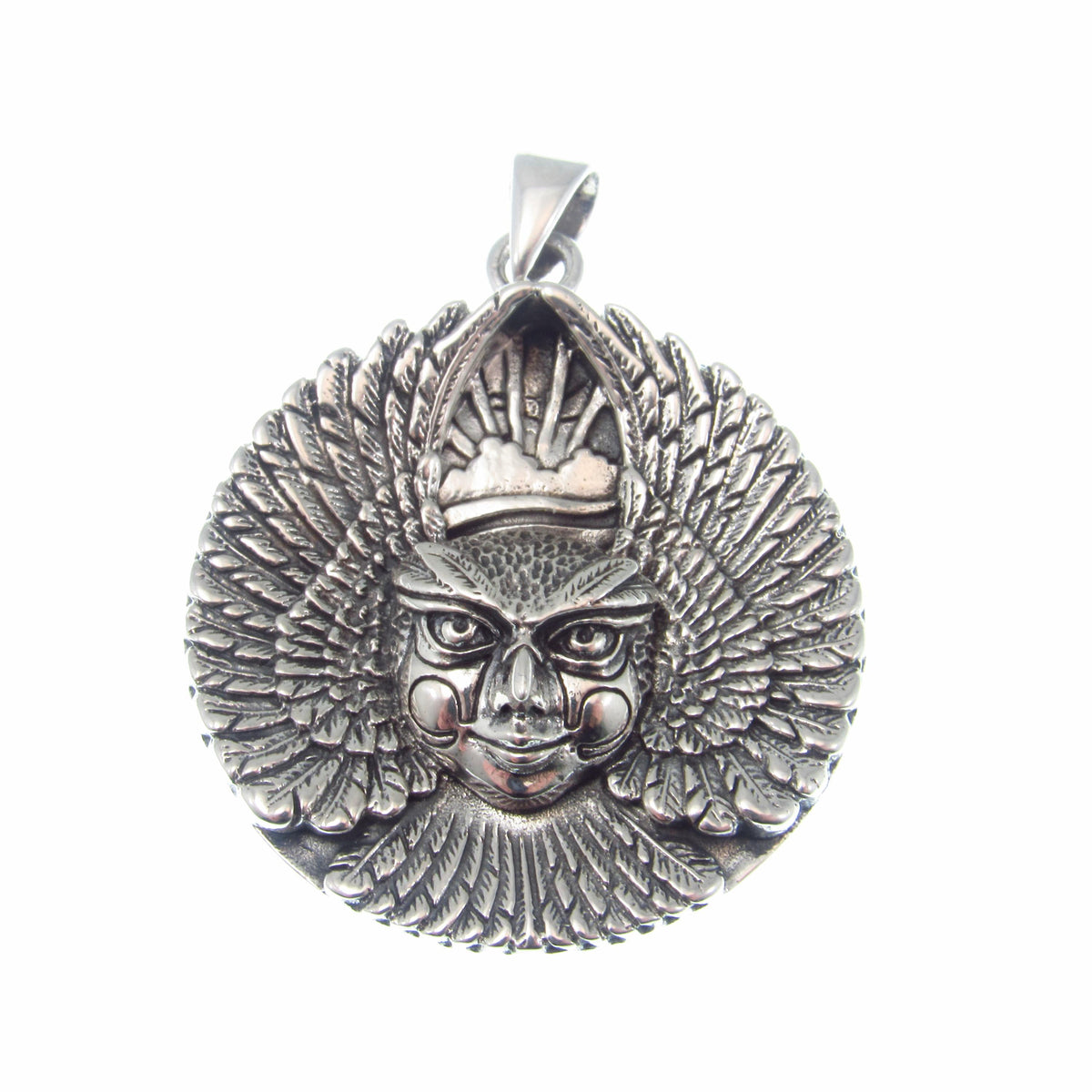 Solid 925 Sterling Silver Ariel Bird Goddess Pendant – Oberon Zell Mythical Winged Pagan Amulet