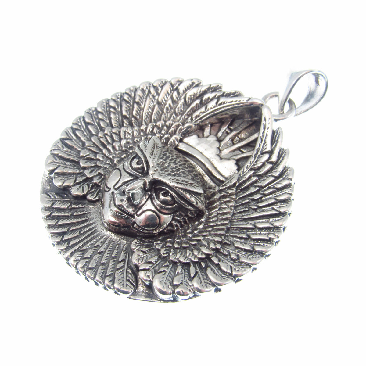 Solid 925 Sterling Silver Ariel Bird Goddess Pendant – Oberon Zell Mythical Winged Pagan Amulet