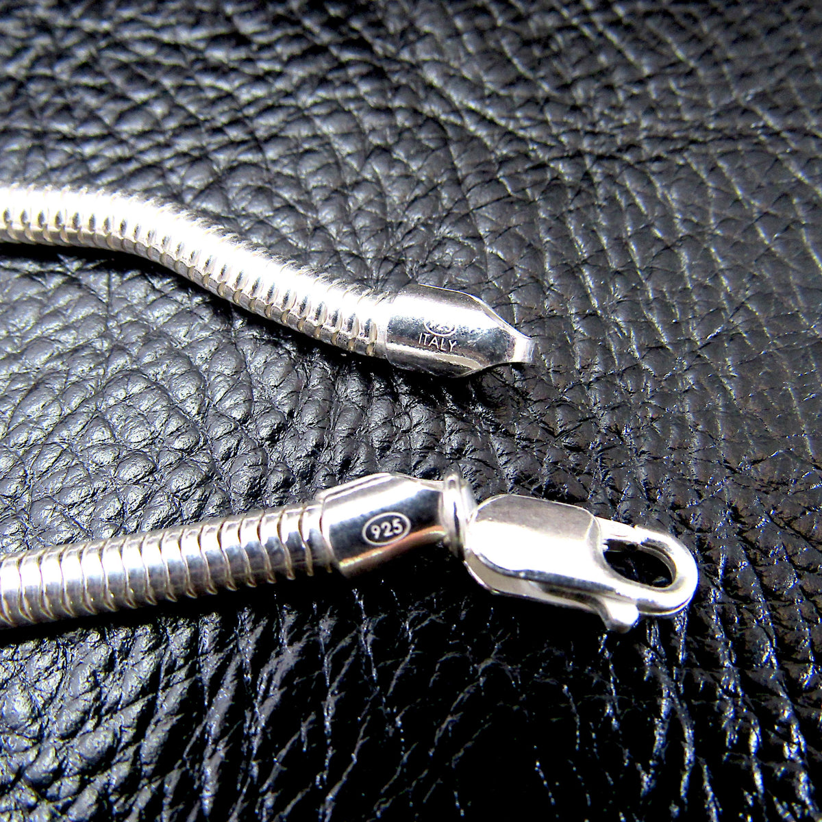 4MM Round Snake Chain, Solid 925 Sterling Silver, Snake 400 Gauge, Chunky Necklace, Italian Unisex Layering / Stacking Chain, Made in Italy