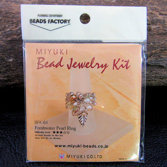Miyuki Bead Jewelry Kit – Freshwater Pearl Ring • Japanese Beading Kit • DIY Beadwork Jewelry Craft Project • Made in Japan - BFK-64