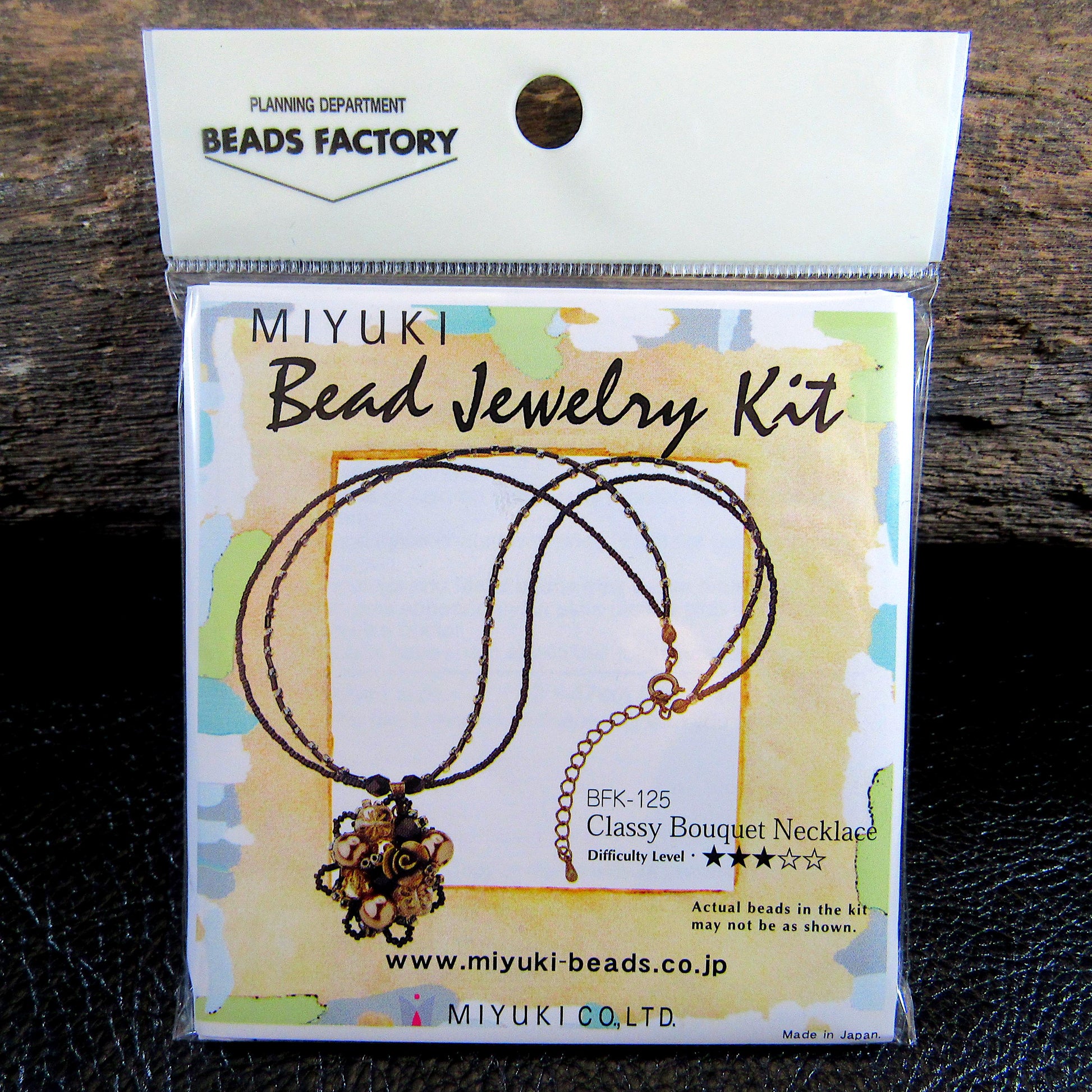 Miyuki Bead Jewelry Kit – Classy Bouquet Necklace, Japanese Beading Kit with Glass Beads, DIY Necklace Craft Kit, Made in Japan, BFK-125