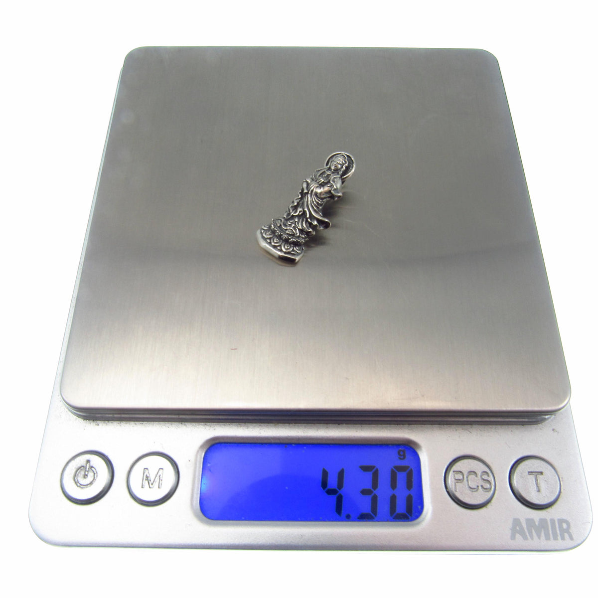 Solid 925 Sterling Silver Guan Yin Slide Pendant – Buddhist Bodhisattva of Compassion Jewelry, Chinese Kwan Yin Amulet, Spiritual Gift
