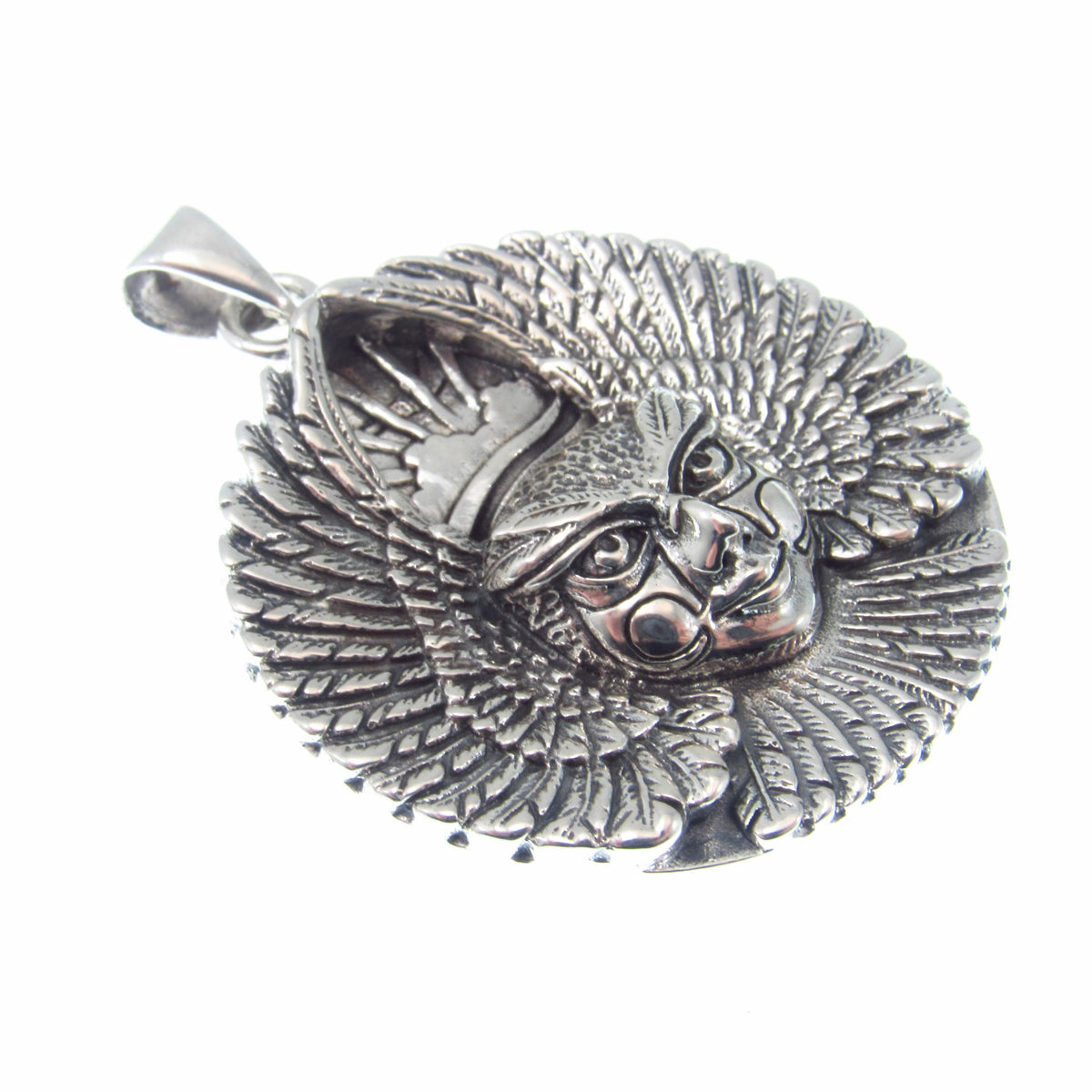 Solid 925 Sterling Silver Ariel Bird Goddess Pendant – Oberon Zell Mythical Winged Pagan Amulet