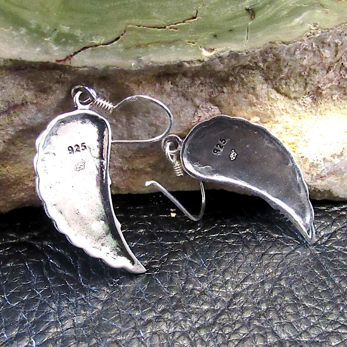 Solid 925 Sterling Silver Angel Wing Hook Earrings – Feather Drop Dangle Earrings for Women, Gothic Boho Celestial Jewelry Gift