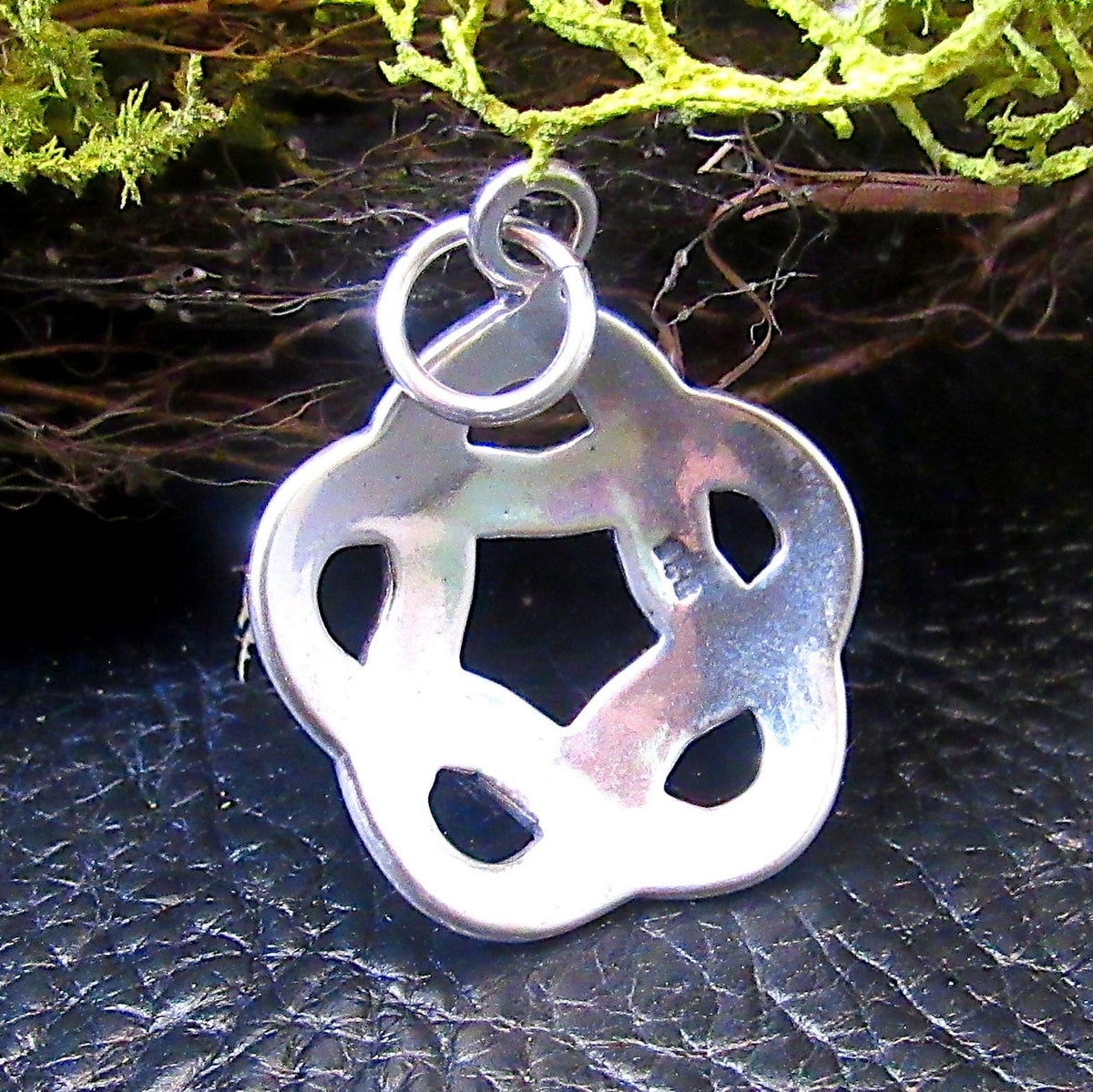 Solid 925 Sterling Silver Celtic Cinquefoil Knot Pendant, Eternal Love Knot Amulet, Infinity Heart Necklace Charm