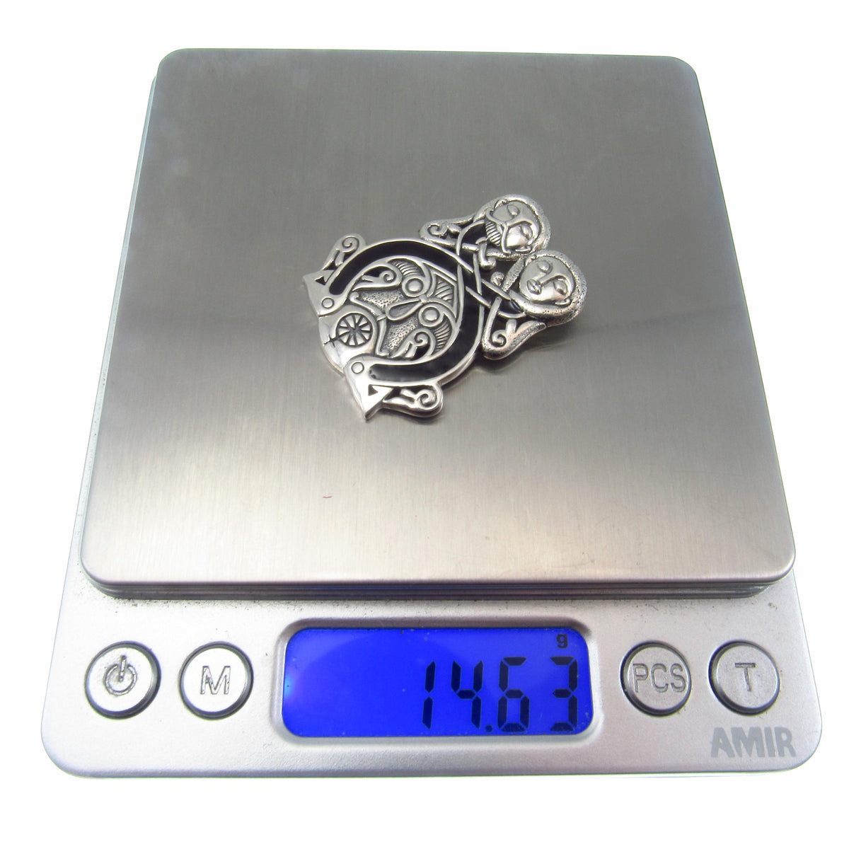 Viking Borre Courtship Pendant | Solid 925 Sterling Silver, Courtney Davis Design | Norse Pagan Amulet | Unisex Celtic Knotwork Jewelry