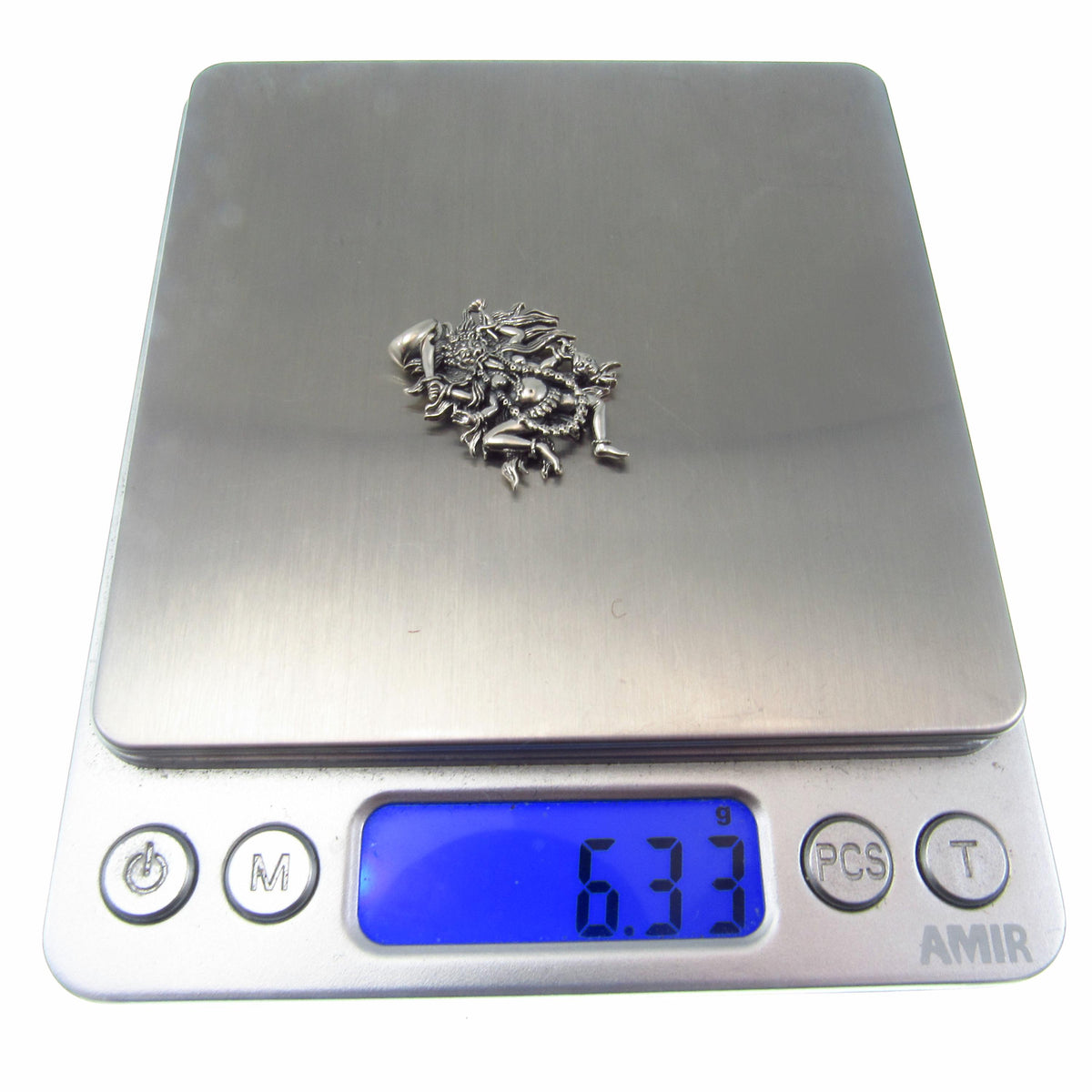 Kali Goddess Pendant / Solid 925 Sterling Silver / Fierce Hindu Deity Amulet, Powerful Spiritual Jewelry, Statement Necklace Pendant