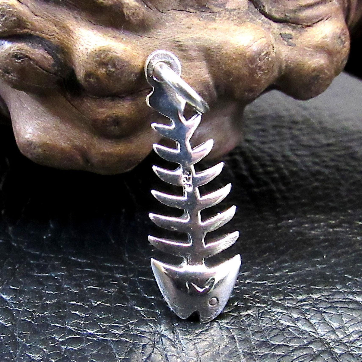 Solid 925 Sterling Silver Fishbone Pendant – Skeleton Charm, Nautical Ocean Jewelry, Bonefish Necklace Pendant