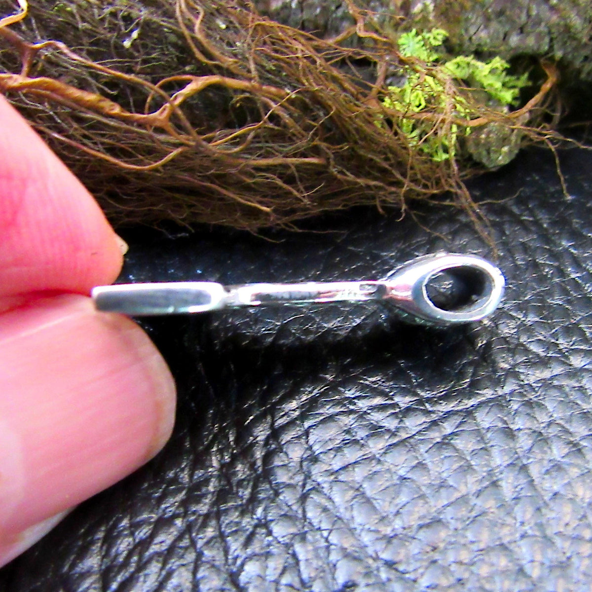 Solid 925 Sterling Silver Thor's Hammer Slide Pendant, Mjolnir Necklace Charm, Viking Jewelry, Norse Amulet, Woodland Cottagecore Jewelry