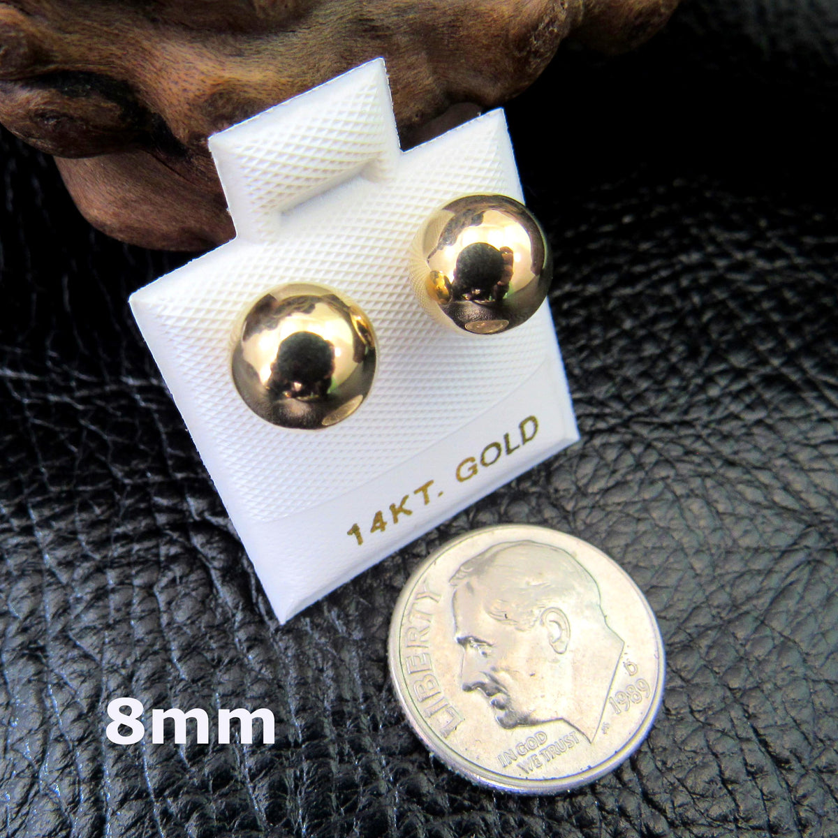 Solid 14k Yellow Gold Ball Stud Earrings – Round Spheres – 2mm 3mm 4mm 5mm 6mm 7mm 8mm – Minimalist Studs for Men & Women