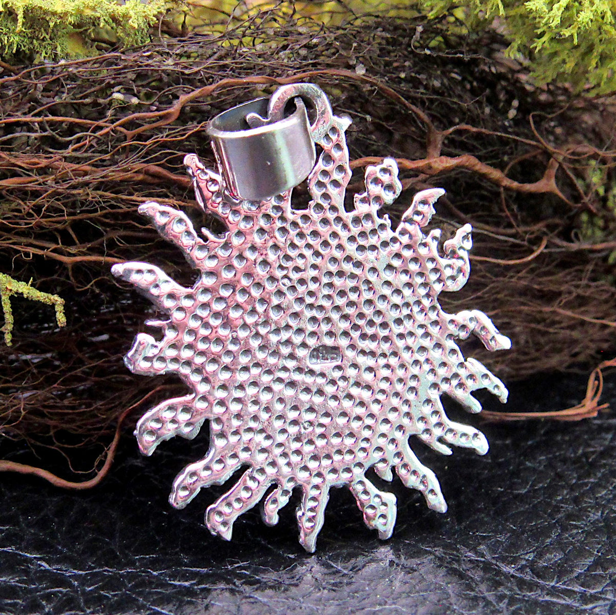Solid 925 Sterling Silver Celtic Sun Pendant with Quaternary Knots & Solar Rays
