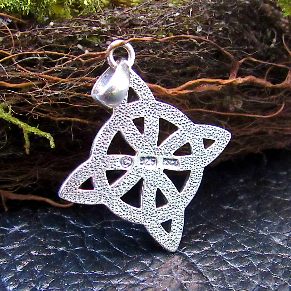 Solid 925 Sterling Silver Celtic Four Point Elements Pendant, Norse Jewelry Amulet