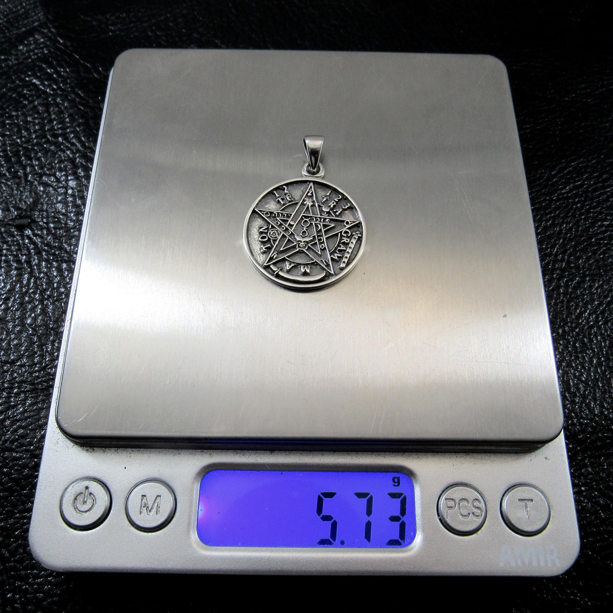 Solid 925 Sterling Silver Tetragrammaton Pendant – Seal of Solomon Pentacle – Cermonial Protection Amulet