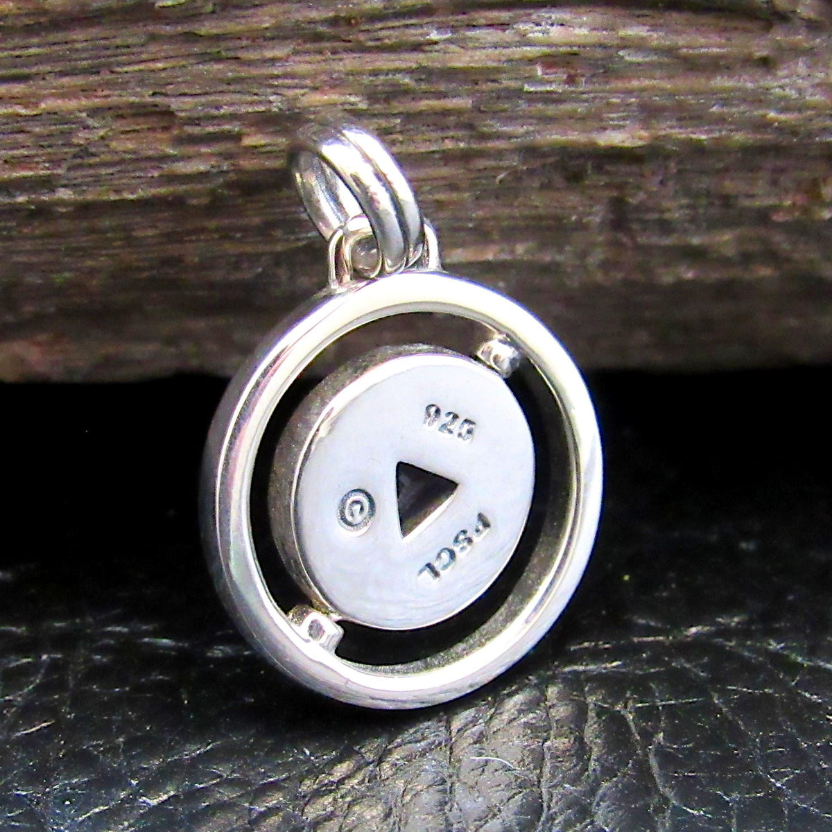 Solid 925 Sterling Silver Double Circle A Road to Recovery Pendant with Faceted Trillion Cut Purple Amethyst Gemstone
