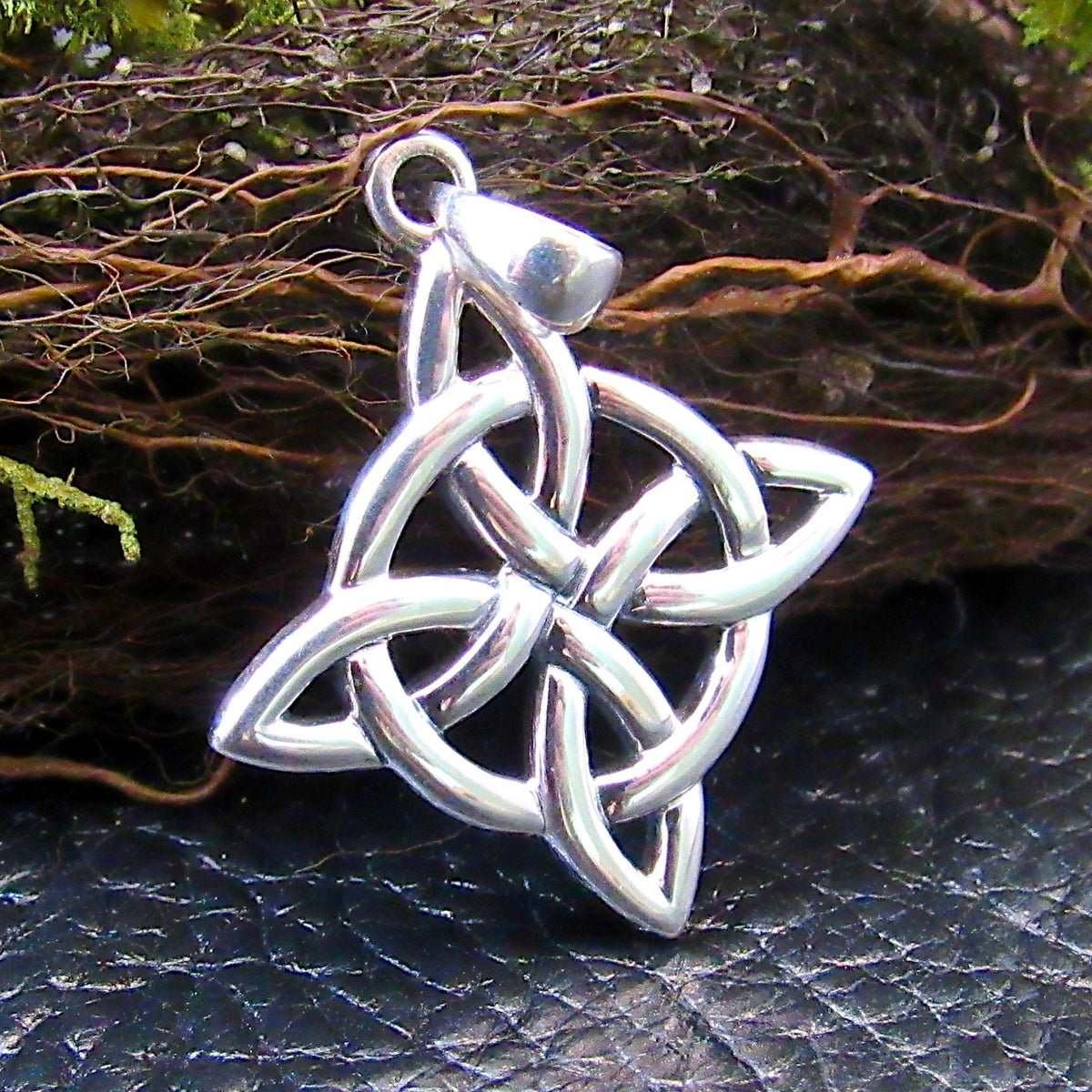 Solid 925 Sterling Silver Celtic Four Point Elements Pendant, Norse Jewelry Amulet