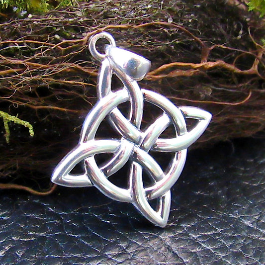 Solid 925 Sterling Silver Celtic Four Point Elements Pendant, Norse Jewelry Amulet