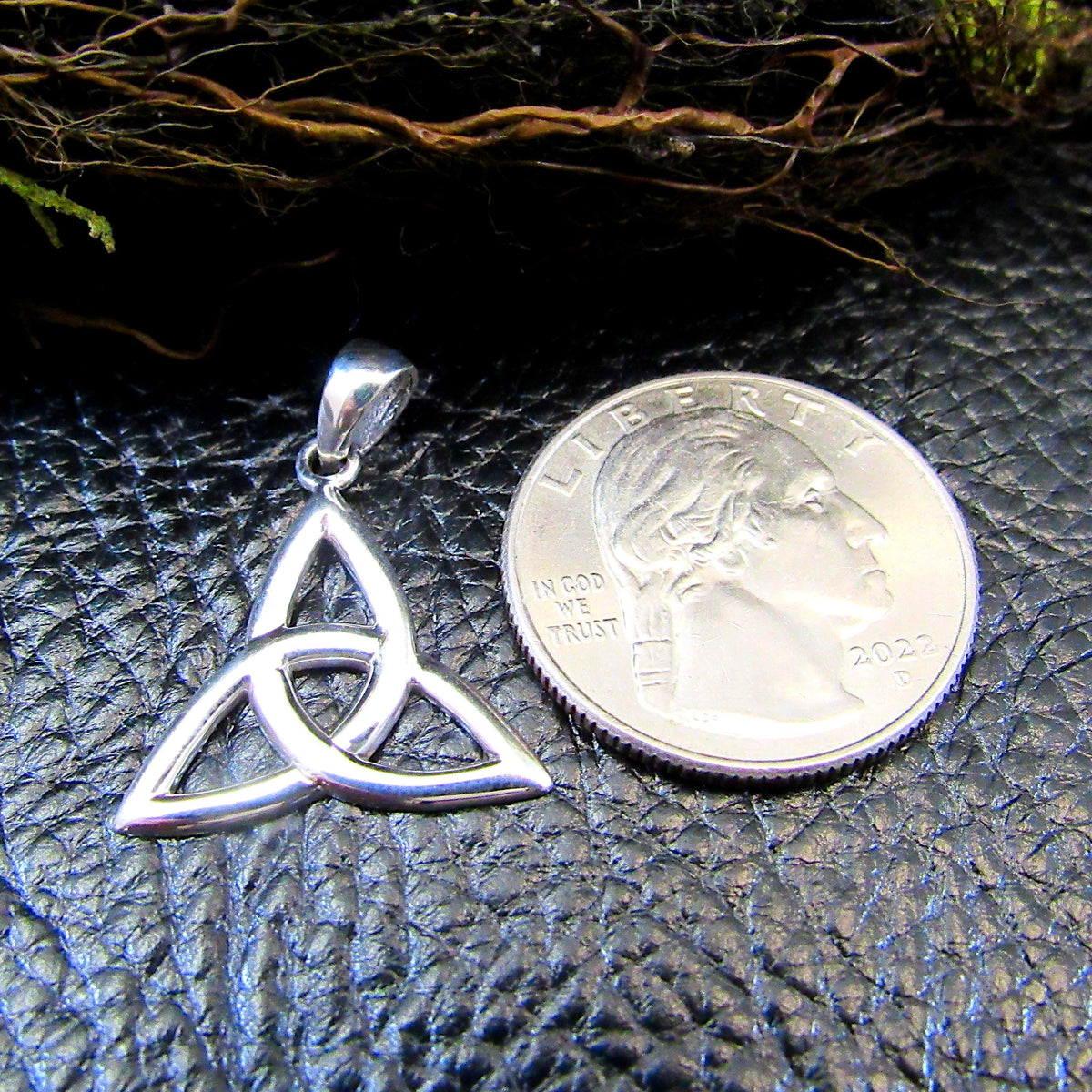 Solid 925 Sterling Silver Triquetra Pendant – Celtic Trinity Knot Necklace Charm – Symbol of Unity
