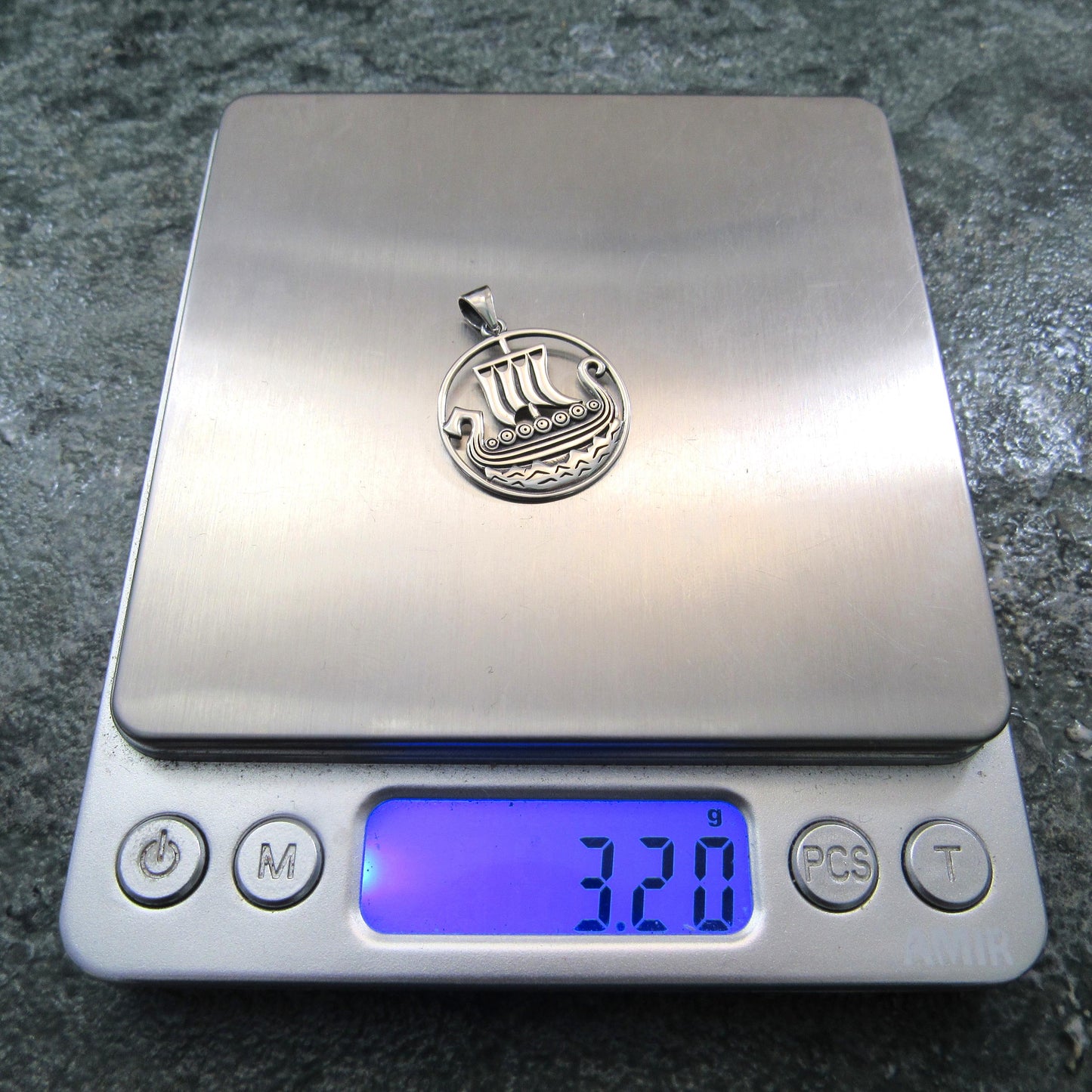 Solid 925 Sterling Silver Viking Ship Pendant, Norse Sailboat Amulet, Nordic Warrior Jewelry
