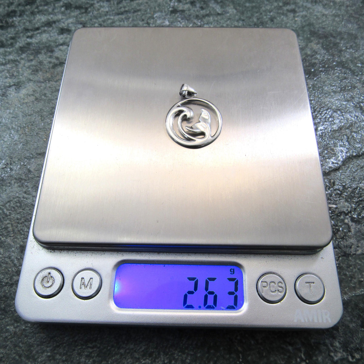 925 Whale Tail & Wave Pendant Necklace, Solid Sterling Silver Nautical Jewelry Charm