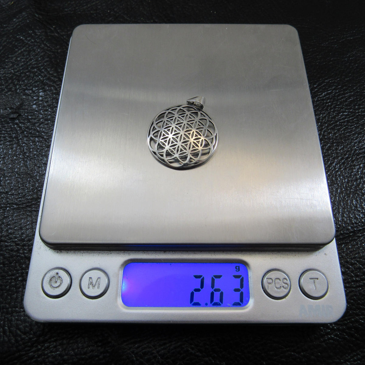 Solid Sterling Silver Flower of Life Pendant – Sacred Geometry Necklace Amulet, Boho Spiritual Jewelry