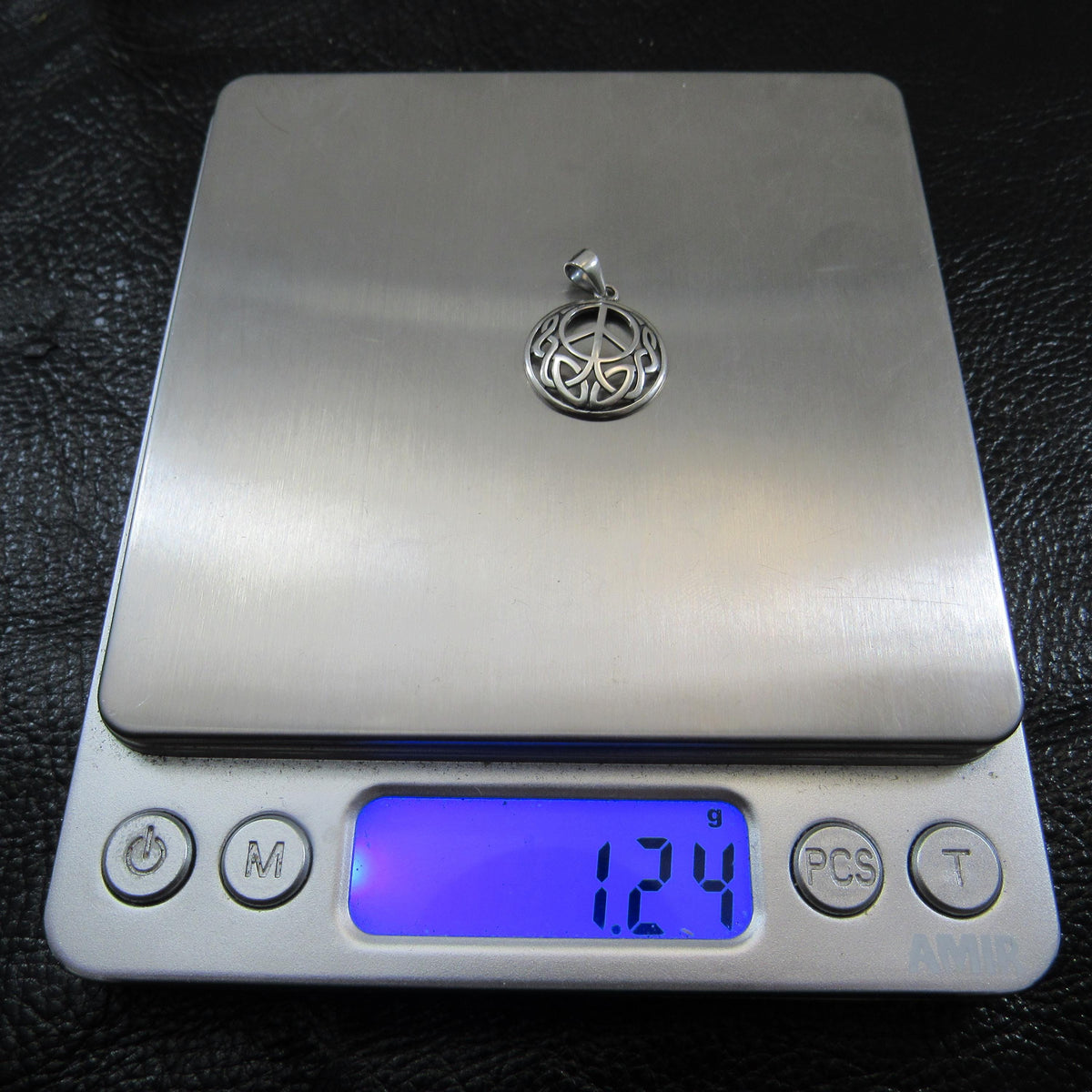 Solid 925 Sterling Silver Peace Sign Pendant with Celtic Knotwork - Hippie Jewelry Charm