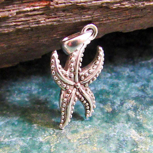 Solid 925 Sterling Silver Starfish Pendant - Nautical Ocean Charm - Sea Life Jewelry