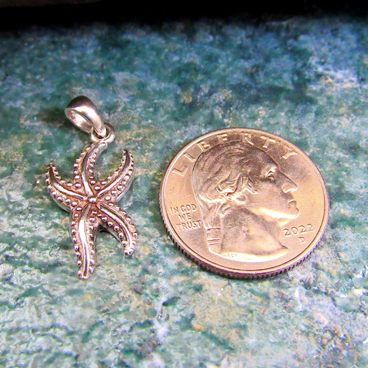 Solid 925 Sterling Silver Starfish Pendant - Nautical Ocean Charm - Sea Life Jewelry